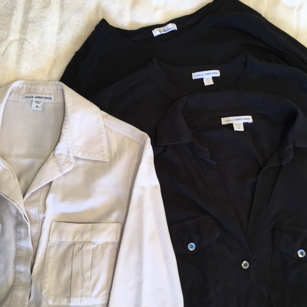 BUNDLE of FOUR tops James Perse and Ron Herman